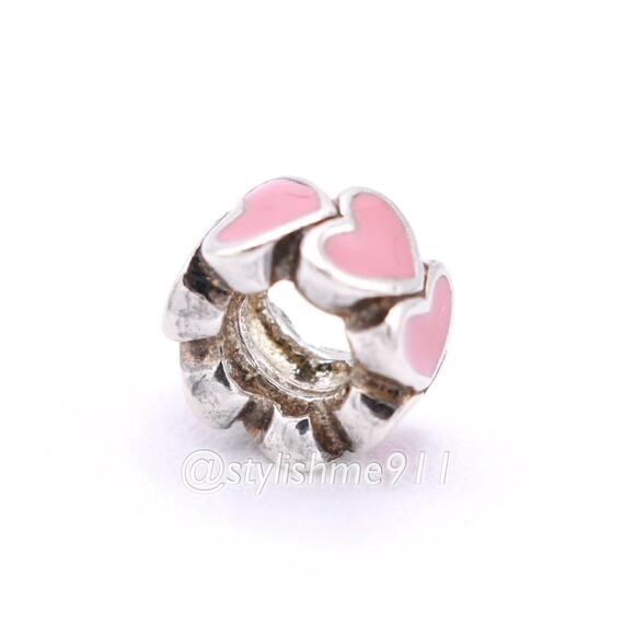 ZABLE Sterling Silver Pink Hearts Bead Charm - Picture 8 of 10